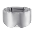 OLESILK Mulberry Silk Sleep Mask - Silver Grey Eye Mask for Men Women - Adjustable Strap Blindfold Large Size - Damaged Box