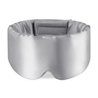 OLESILK Mulberry Silk Sleep Mask - Silver Grey Eye Mask for Men Women - Adjustable Strap Blindfold Large Size - Damaged Box