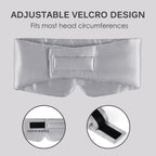 OLESILK Mulberry Silk Sleep Mask - Silver Grey Eye Mask for Men Women - Adjustable Strap Blindfold Large Size - Damaged Box