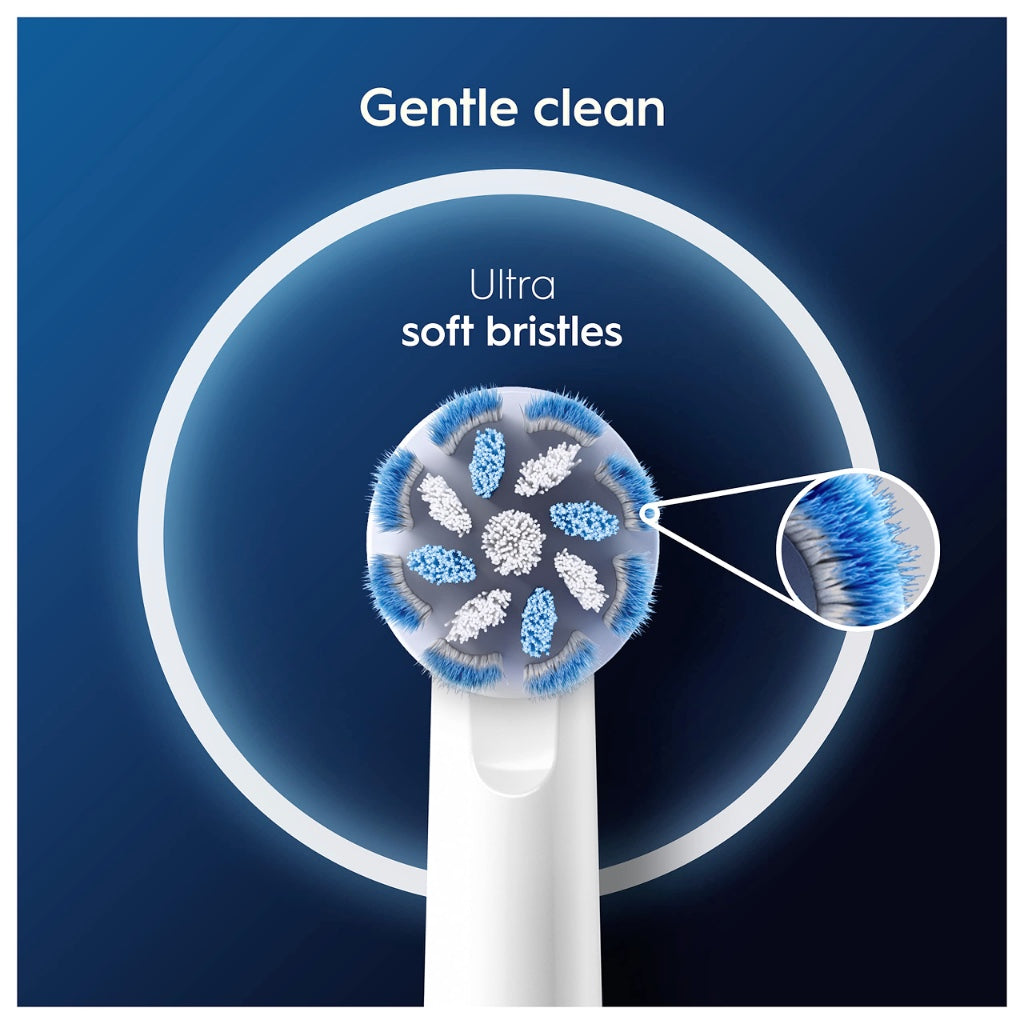 Oral-B Pro Sensitive Clean Electric Toothbrush Head, X-Shaped & Extra Soft Bristles for Gentle Brushing & Plaque Removal, Pack of 4 Toothbrush Heads, White - New