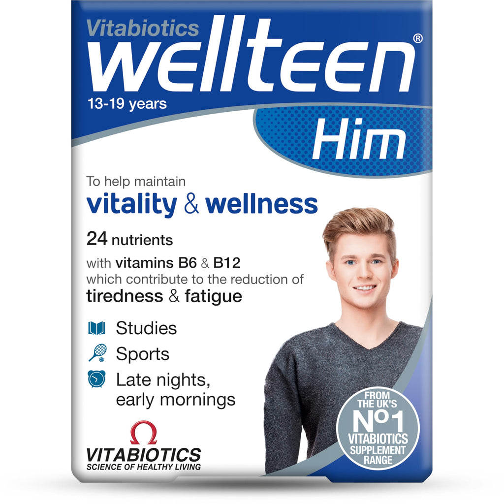 Vitabiotics Wellteen Him Original - 30 Count - Teen Male Multivitamin Supplement - New - BBE 05/2027