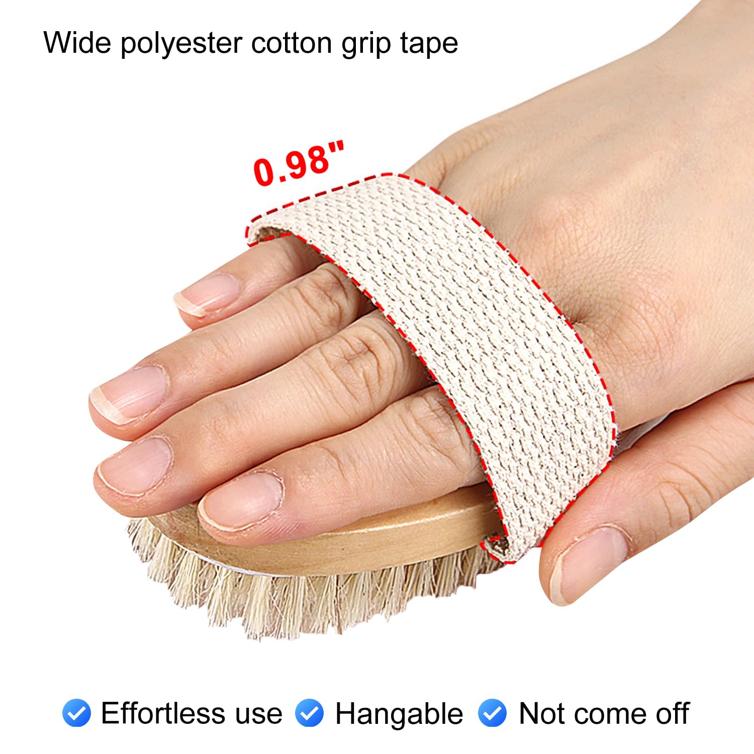 Dry Brushing Body Brush - Long Handle Natural Bristle Exfoliator for Wet Dry Showering, Back Scrubber, Large Dead Skin Remover - Damaged Box