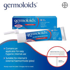 Germoloids Haemorrhoid Cream - Piles Treatment with Anaesthetic - Numb Pain Itch - 55g Pack of 1 - Damaged Box - BBE 01/2029