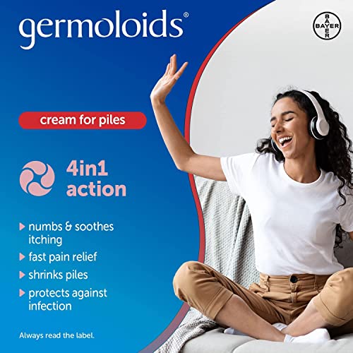 Germoloids Haemorrhoid Cream - Piles Treatment with Anaesthetic - Numb Pain Itch - 55g Pack of 1 - Damaged Box - BBE 01/2029