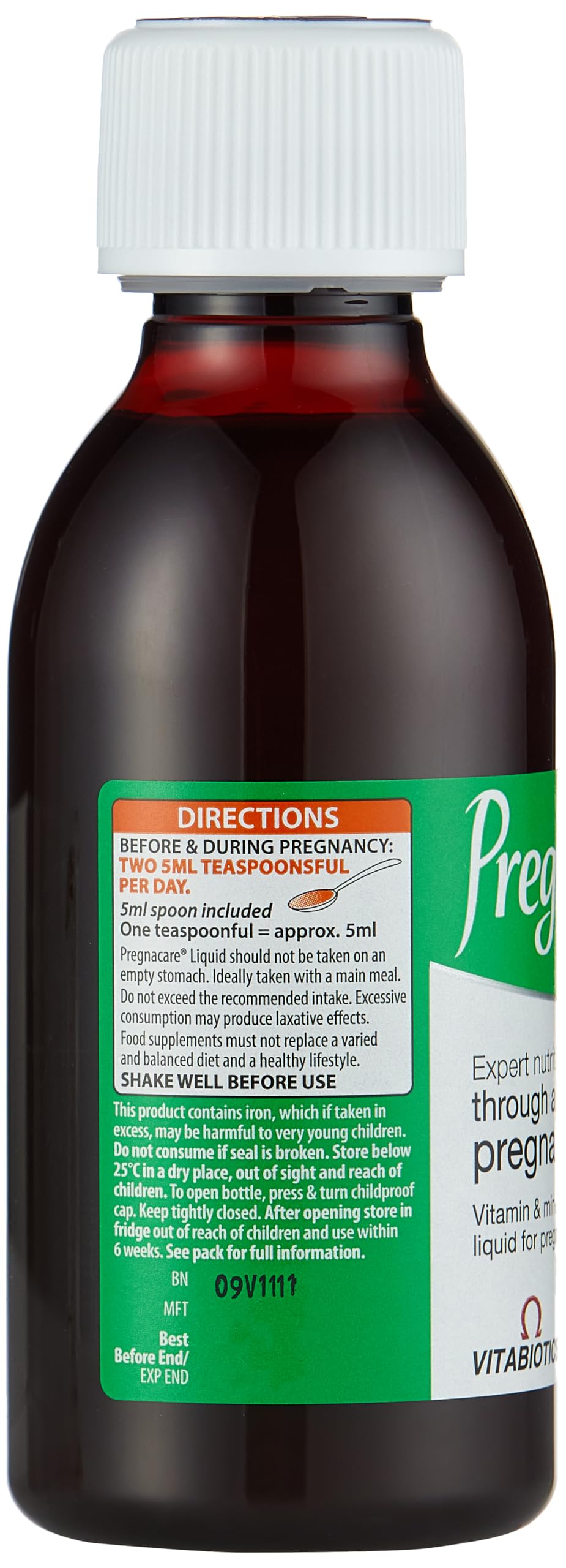 Pregnacare Original Liquid - 200ml - Pregnancy Supplement Vitamin Mineral Drink - Damaged Box - BBE 03/2027