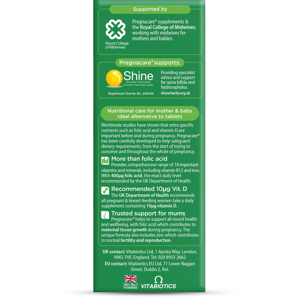 Pregnacare Original Liquid - 200ml - Pregnancy Supplement Vitamin Mineral Drink - Damaged Box - BBE 03/2027