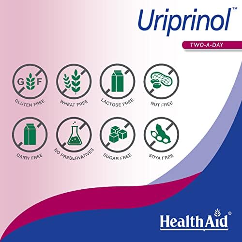 HealthAid Uriprinol Vegan Tablets - 60 Count - Health & Wellbeing Supplement - Damaged Box - BBE 03/2029