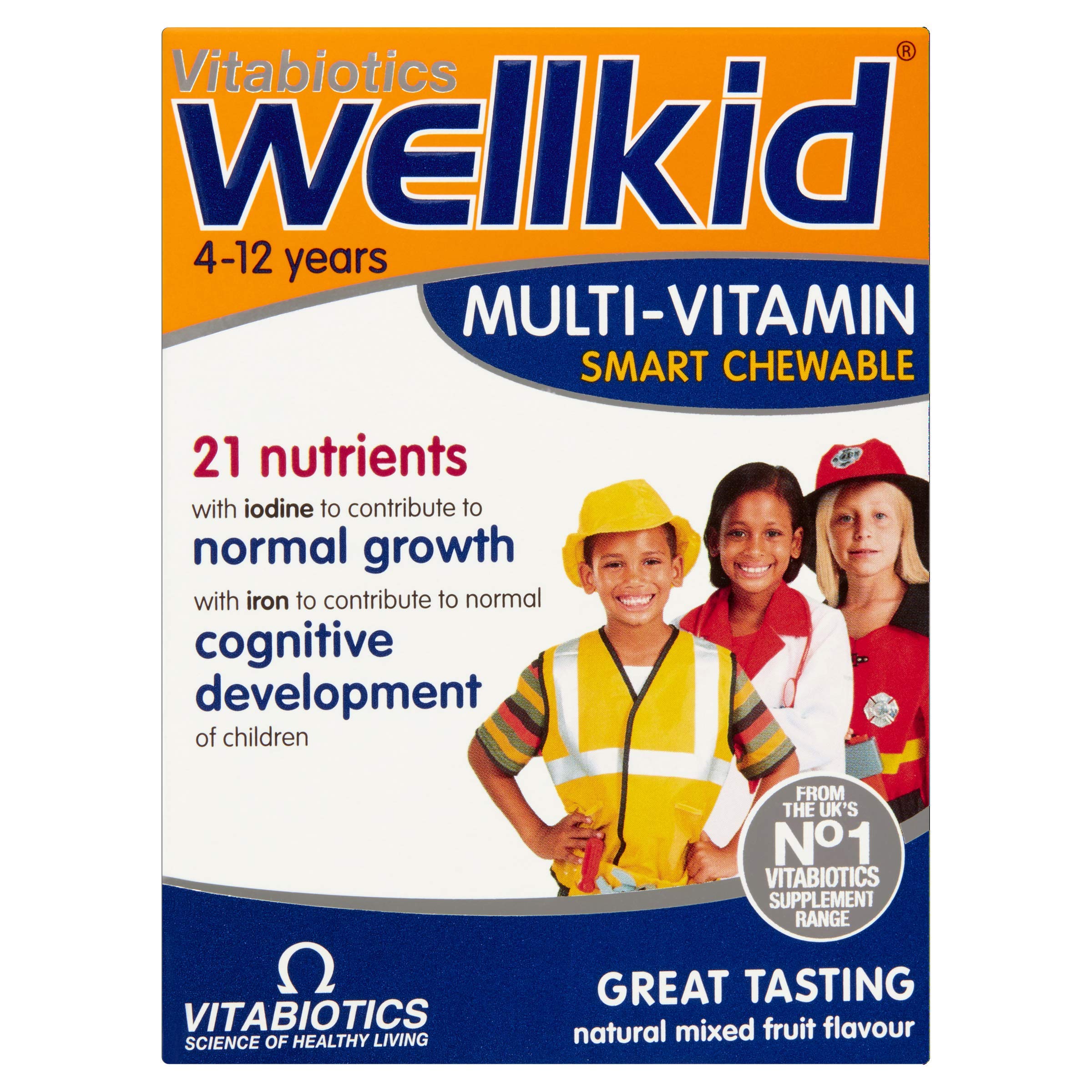Vitabiotics Wellkid Multi-Vitamin Smart Chewable Tablets - 30 Pack Kids Children's Supplement - Damaged Box - BBE 09/2027