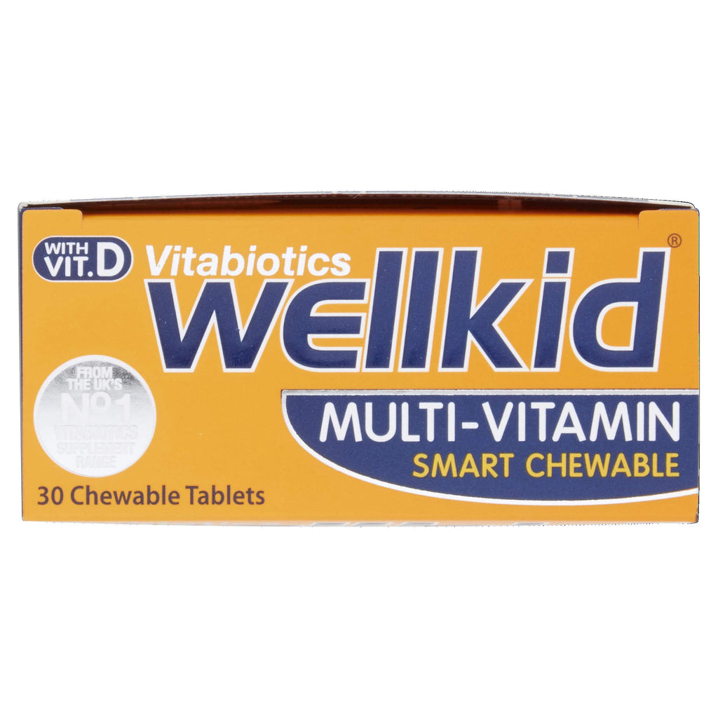 Vitabiotics Wellkid Multi-Vitamin Smart Chewable Tablets - 30 Pack Kids Children's Supplement - Damaged Box - BBE 09/2027