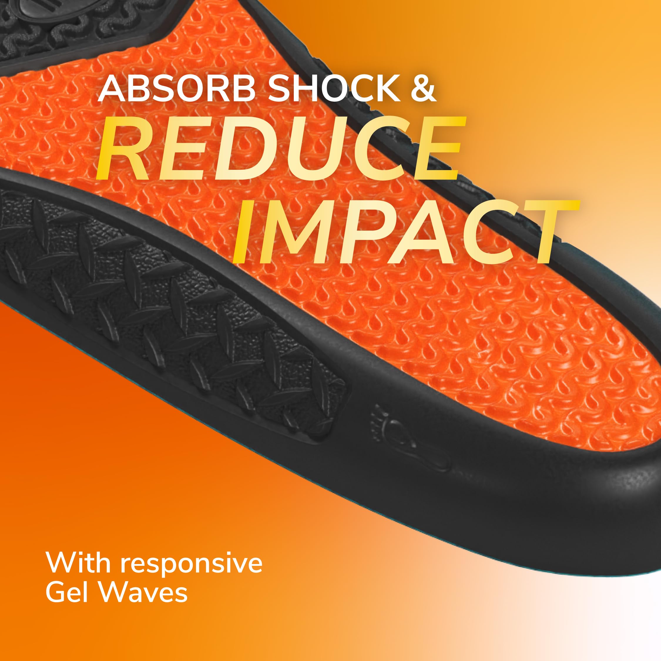 Scholl GelActiv Work Insoles for Men - UK Size 7-12 - All Day Comfort & Shock Absorption with GelWave Technology - Good