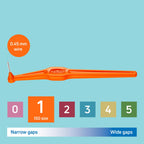 TePe Interdental Brush Angle - Orange 0.45mm ISO 1 - 20 Pack - Narrow Gaps Plaque Remover - Damaged Box