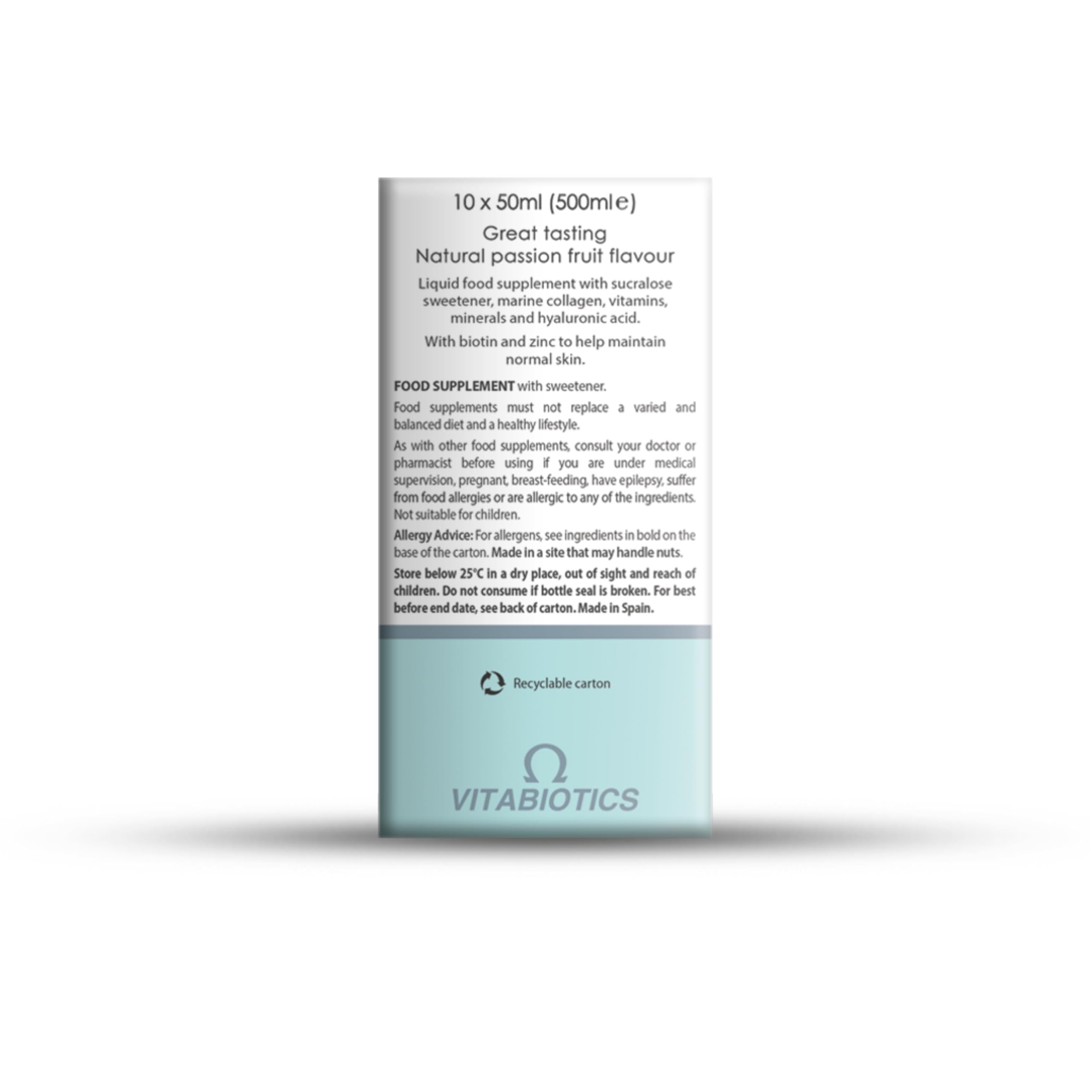 Perfectil Platinum Collagen Drink Supplement for Women - 10 x 50ml Vials Skin Support - New - BBE 12/2026