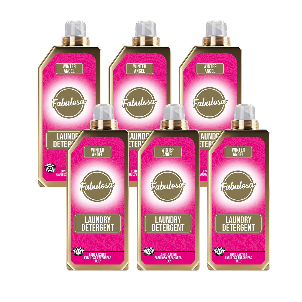 Fabulosa Laundry Detergent Winter Angel - Concentrated Washing Liquid 198 Washes 1L 6 Pack Stain Remover - Damaged Box