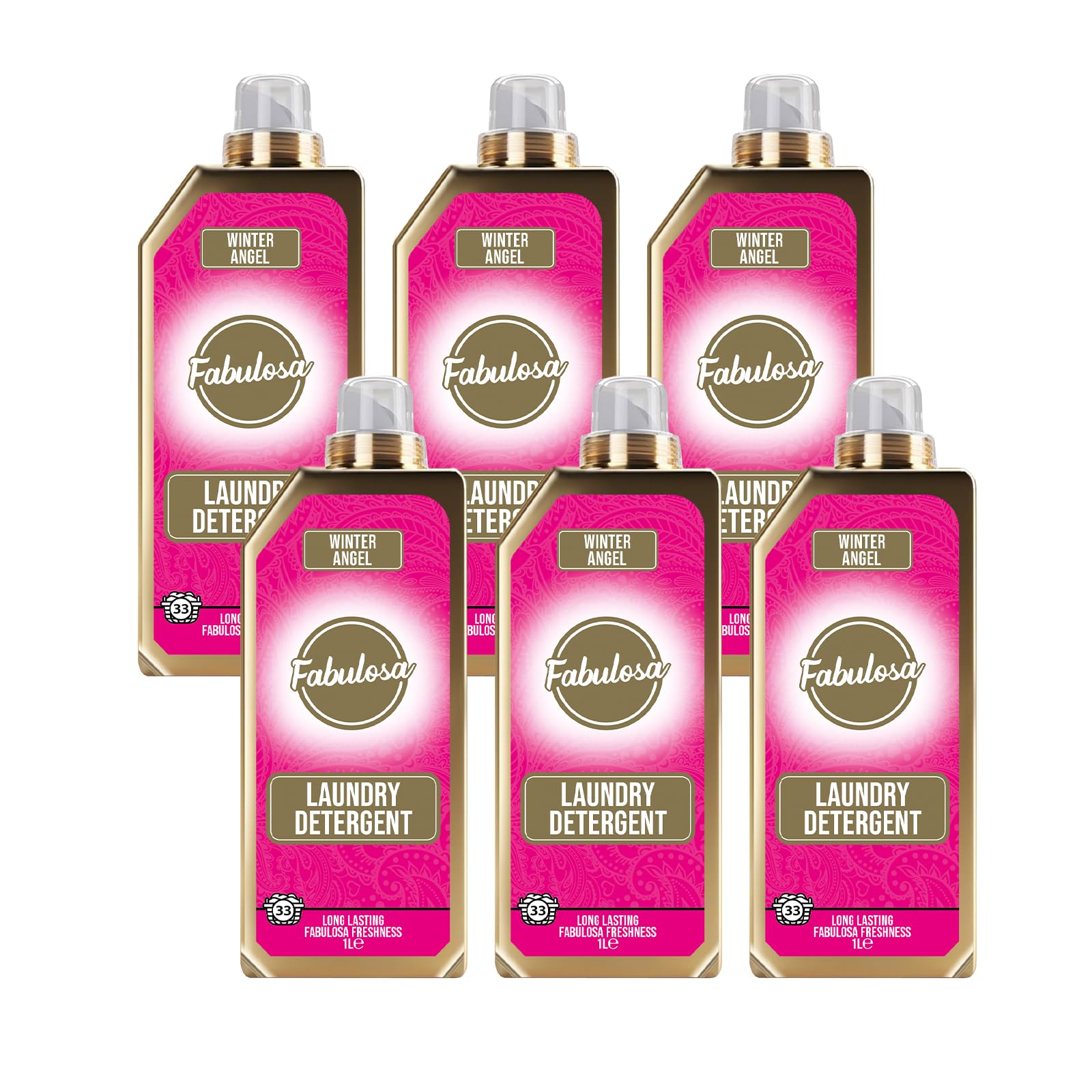 Fabulosa Laundry Detergent Winter Angel - Concentrated Washing Liquid 198 Washes 1L 6 Pack Stain Remover - Damaged Box