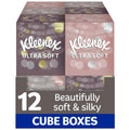 Kleenex Ultra Soft Facial Tissues - 12 Cube Boxes - Multipack Silky Soft 2-Ply Tissues Bulk Pack - Damaged Box