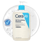 CeraVe SA Smoothing Cleanser with Salicylic Acid for Dry, Rough & Bumpy Skin 473ml, 3 Essential Ceramides, Dermatological Skincare, Hyaluronic Acid, Fragrance-Free - Damaged Box