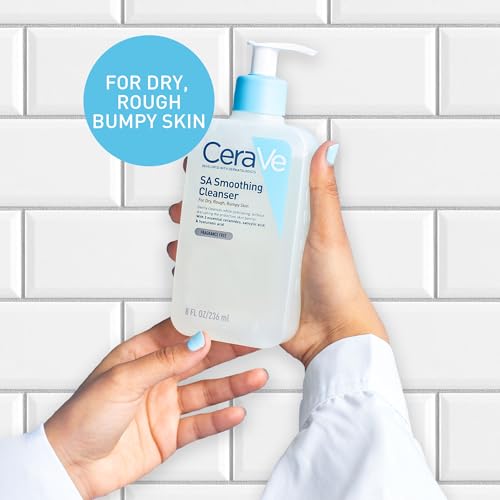CeraVe SA Smoothing Cleanser with Salicylic Acid for Dry, Rough & Bumpy Skin 473ml, 3 Essential Ceramides, Dermatological Skincare, Hyaluronic Acid, Fragrance-Free - Damaged Box