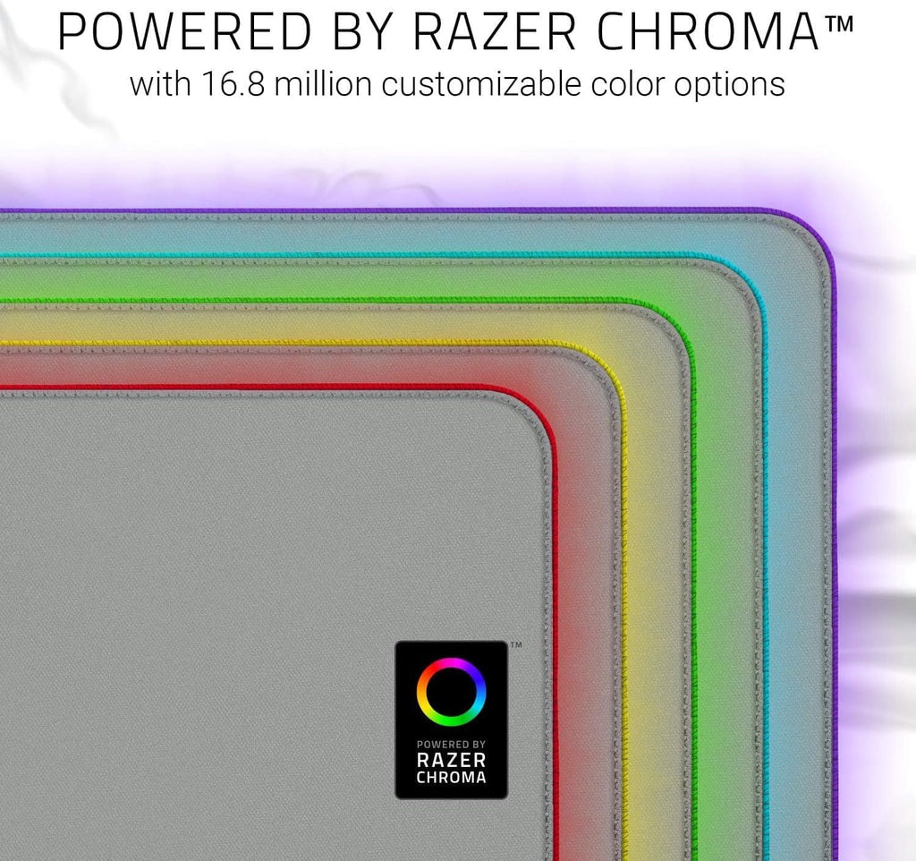 Razer Goliathus Extended Chroma - Soft Extended Gaming Mouse Mat Chroma RGB Lighting (Cable Holder, Fabric Surface, Quilted Edge, Optimized for all Mice) Mercury - New