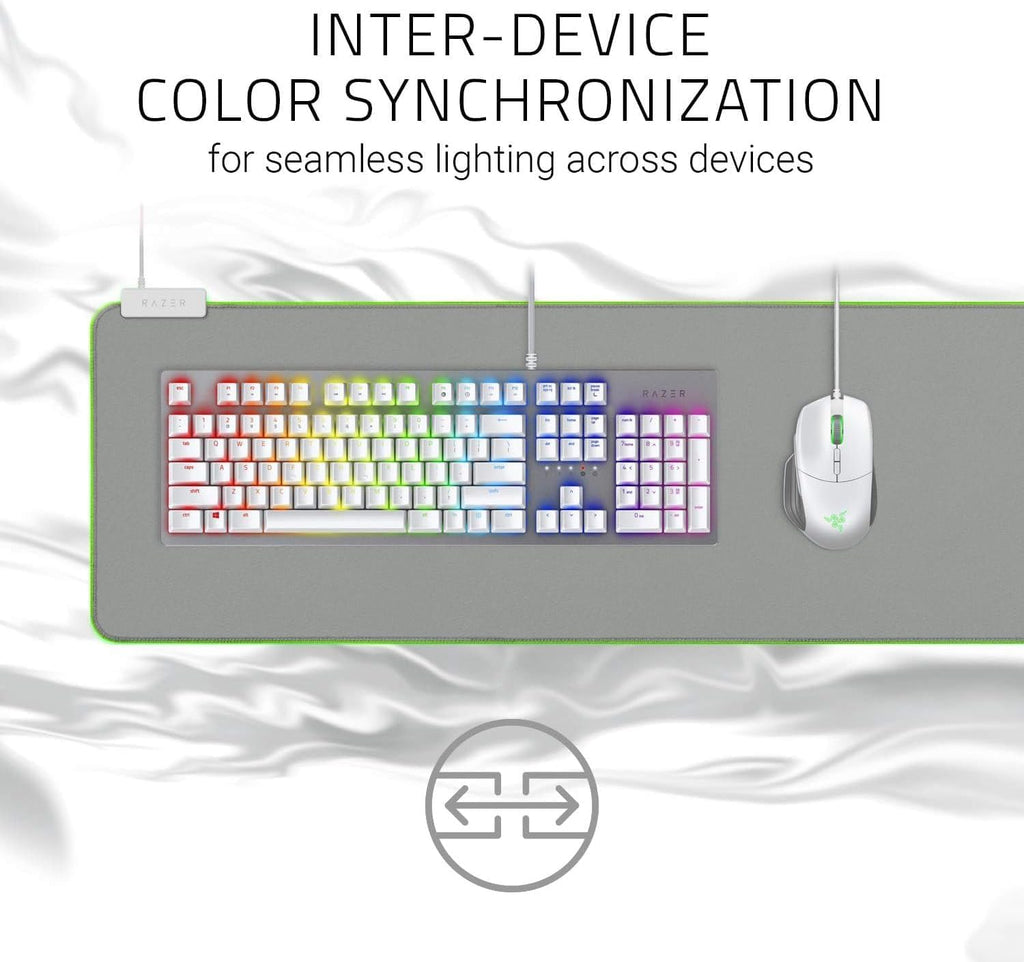Razer Goliathus Extended Chroma - Soft Extended Gaming Mouse Mat Chroma RGB Lighting (Cable Holder, Fabric Surface, Quilted Edge, Optimized for all Mice) Mercury - New