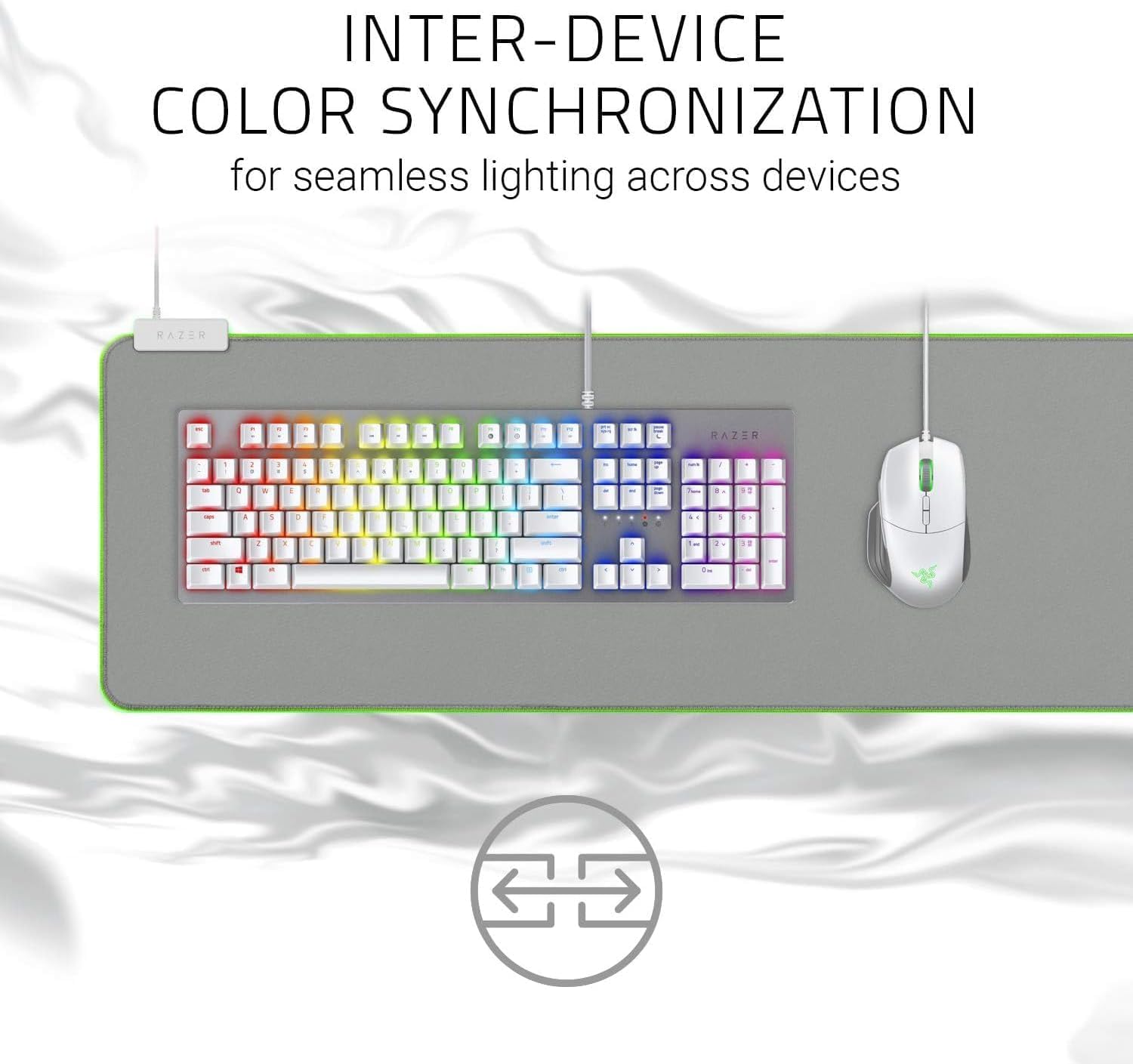 Razer Goliathus Extended Chroma - Soft Extended Gaming Mouse Mat Chroma RGB Lighting (Cable Holder, Fabric Surface, Quilted Edge, Optimized for all Mice) Mercury - New
