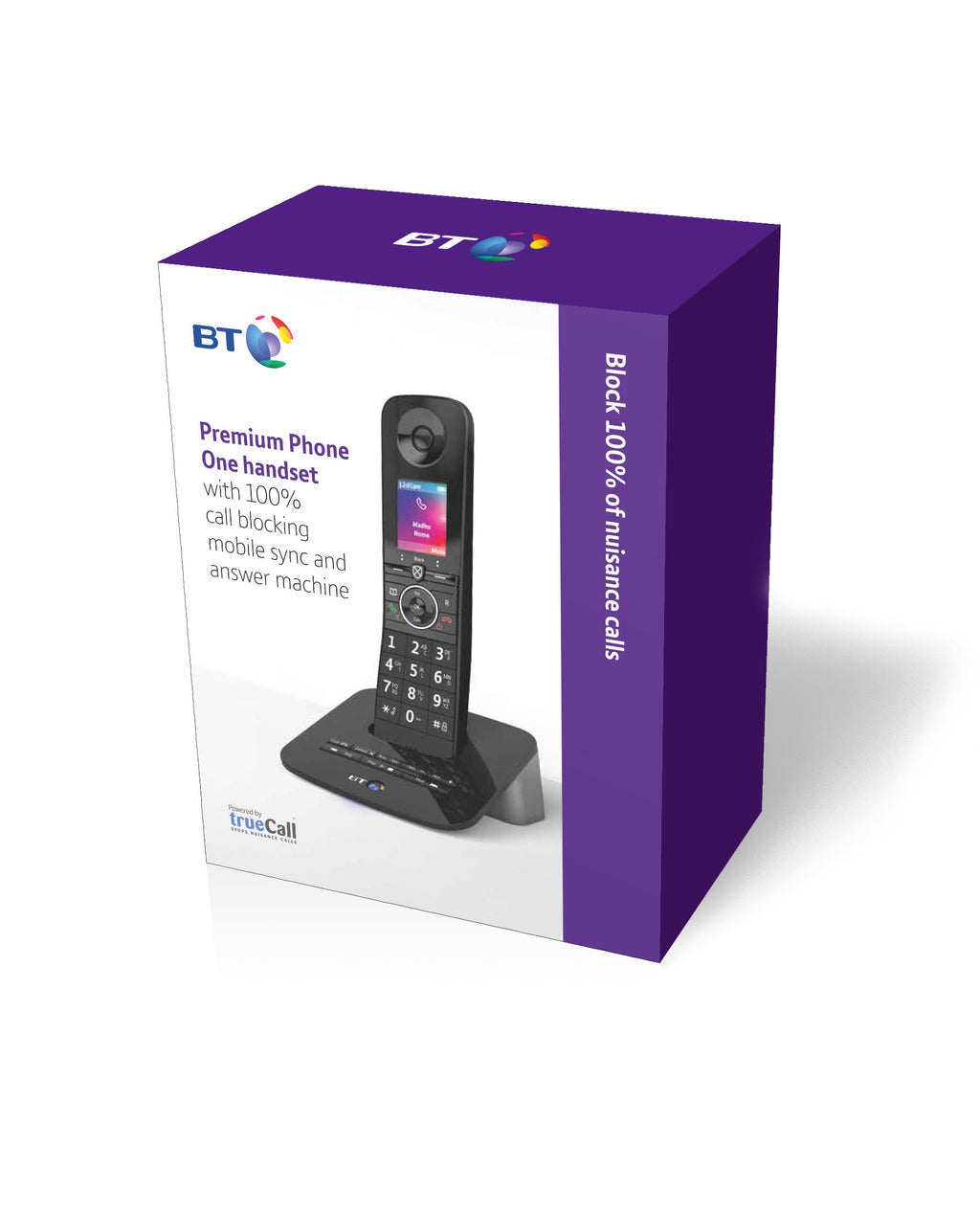 BT Premium Cordless Landline House Phone, Home Phone, 100 Percent Nuisance Call Blocker, Call Block Button, Answer Machine, Single Handset Pack - New