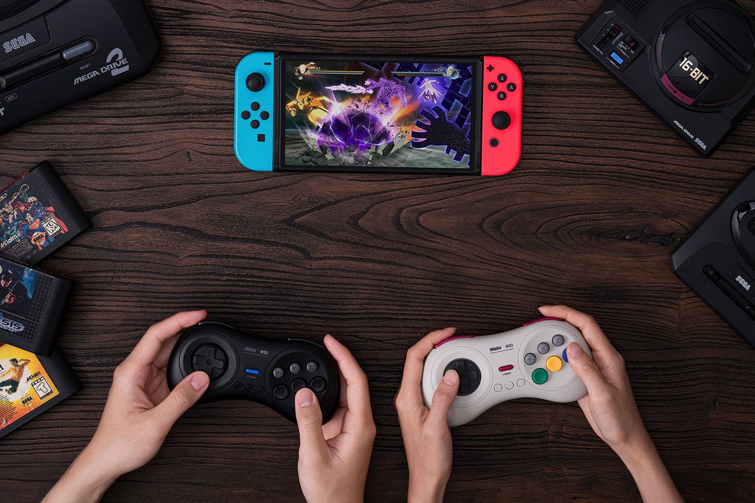 8Bitdo M30 Bluetooth Controller for Switch, Windows and Android, 6-Button Layout for SEGA's Classic Games - Like New