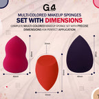 G4GADGET 12 PCS Multi-Coloured Makeup Sponges Set - Non-Latex Blender for Foundation Wet & Dry Use - Damaged Box