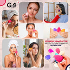 G4GADGET 12 PCS Multi-Coloured Makeup Sponges Set - Non-Latex Blender for Foundation Wet & Dry Use - Damaged Box