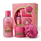 Wicked Glinda Bath Gift Set - Pink Bubble Bath, Body Butter, Shower Cap - Officially Licensed Merchandise - Damaged Box