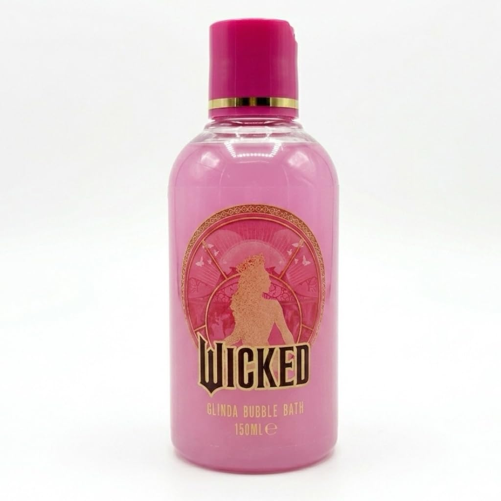 Wicked Glinda Bath Gift Set - Pink Bubble Bath, Body Butter, Shower Cap - Officially Licensed Merchandise - Damaged Box