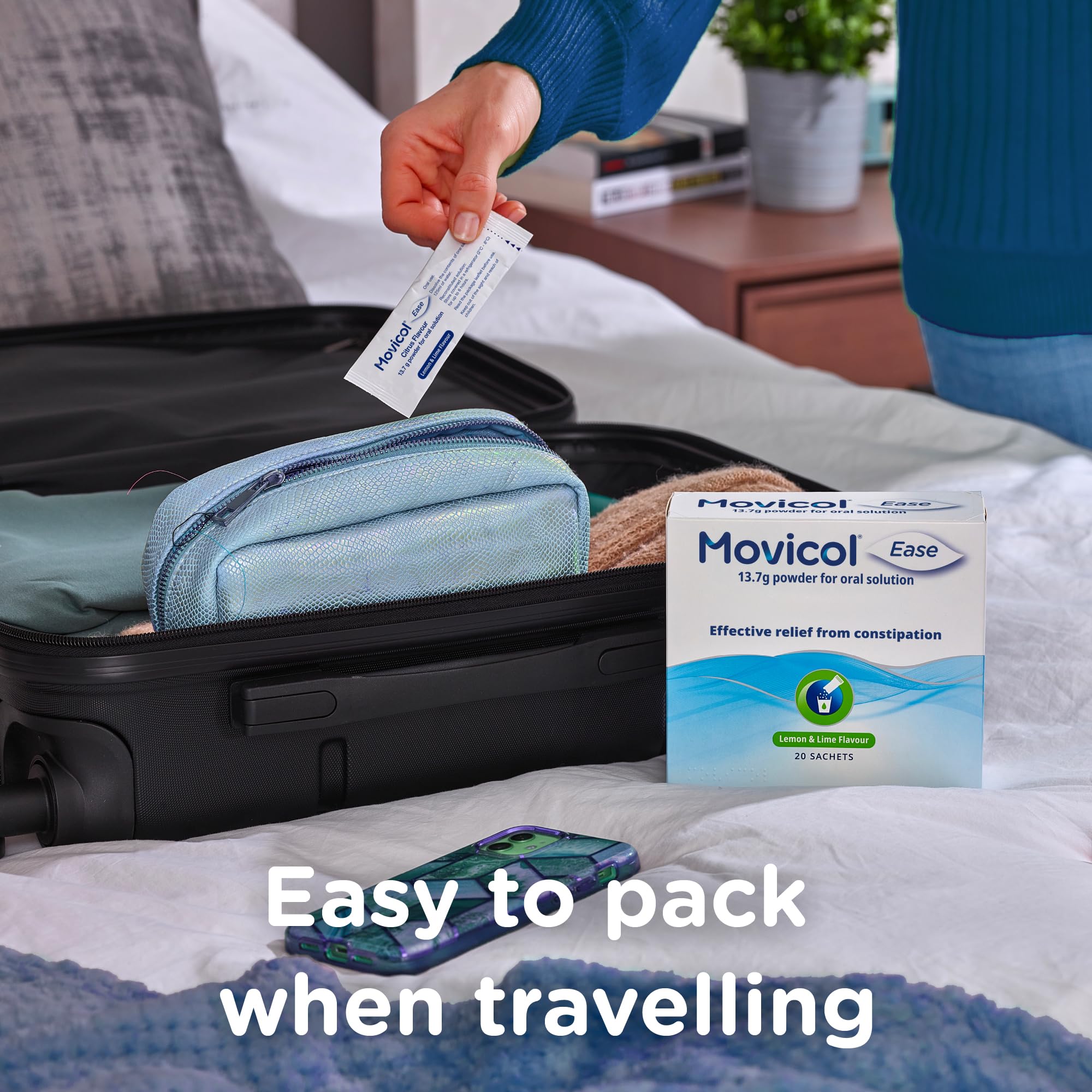 Movicol Ease Stick Sachets - Citrus - 20 Sachets - Constipation Relief for Adults - Laxative - Softens Stool - Damaged Box - BBE 09/2027