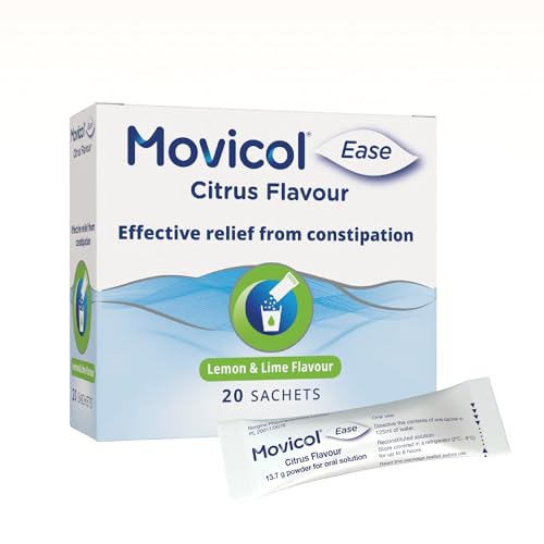 Movicol Ease Stick Sachets - Citrus - 20 Sachets - Constipation Relief for Adults - Laxative - Softens Stool - Damaged Box - BBE 09/2027