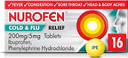 Nurofen Cold & Flu Tablets 200mg/5mg - 16 Pack - Sinus Sore Throat Congestion Nasal Relief Medication - Damaged Box - BBE 07/2027