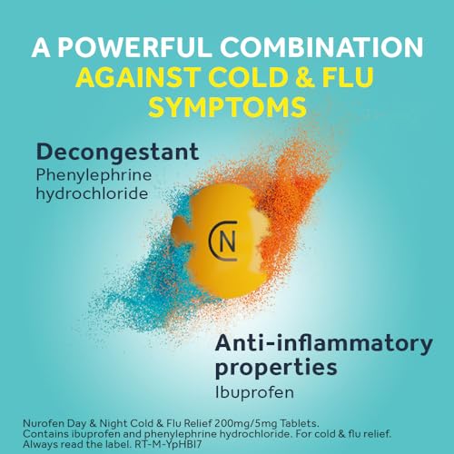 Nurofen Cold & Flu Tablets 200mg/5mg - 16 Pack - Sinus Sore Throat Congestion Nasal Relief Medication - Damaged Box - BBE 07/2027