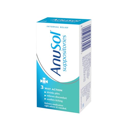 Anusol Suppositories - Haemorrhoid & Piles Relief - Shrinks Piles, Relieves Discomfort, Soothes Itching - 24 Pack - Damaged Box - BBE 03/2028