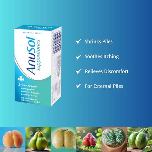 Anusol Suppositories - Haemorrhoid & Piles Relief - Shrinks Piles, Relieves Discomfort, Soothes Itching - 24 Pack - Damaged Box - BBE 03/2028