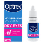 Optrex Moisturising Eye Drops 10ml - Contact Lens Safe - Dry & Sensitive Eyes - Soothes Irritation & Hydrates - Damaged Box - BBE 07/2028