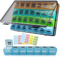 Monthly Pill Box 28 Days Pill Box Organiser by Week,One Month 4 Weeks Pill Cases with Dust-Proof Container to Hold Vitamins,Supplements,Fish Oils for Travel (Multicolour) - Very Good