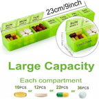 Monthly Pill Box 28 Days Pill Box Organiser by Week,One Month 4 Weeks Pill Cases with Dust-Proof Container to Hold Vitamins,Supplements,Fish Oils for Travel (Multicolour) - Very Good