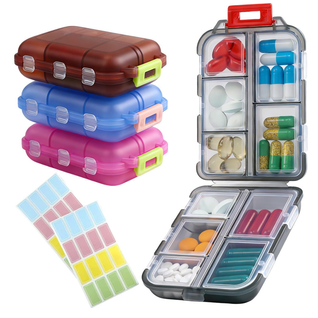 Monthly Pill Box 28 Days Pill Box Organiser by Week,One Month 4 Weeks Pill Cases with Dust-Proof Container to Hold Vitamins,Supplements,Fish Oils for Travel (Multicolour) - Very Good