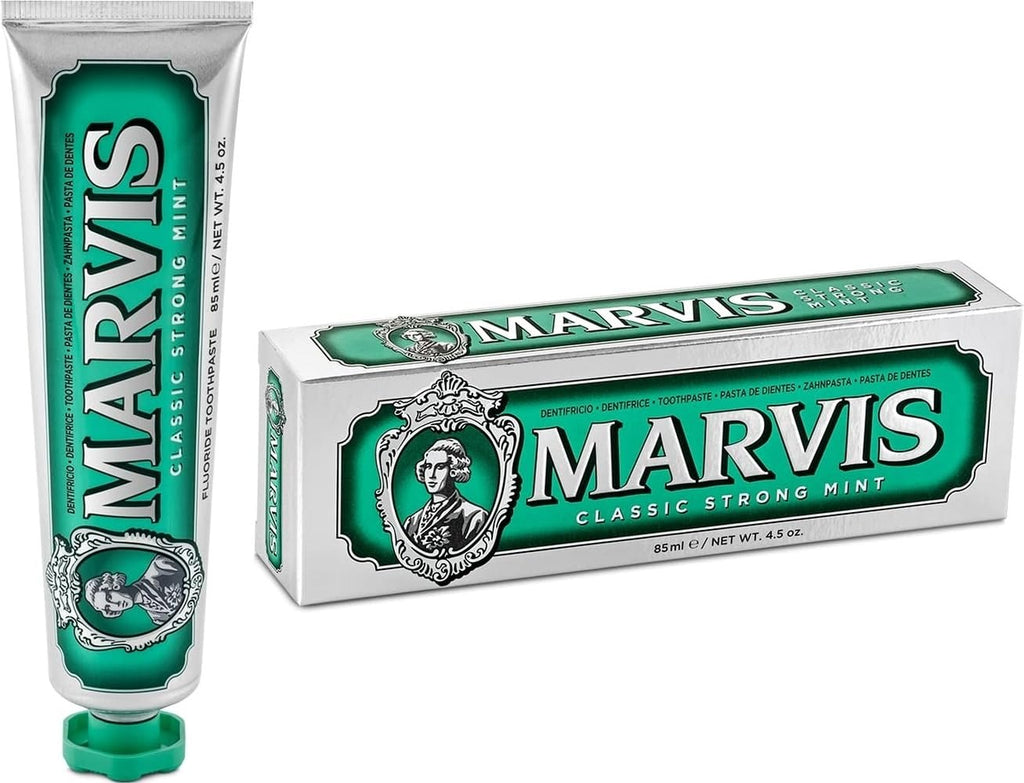 Marvis Classic Strong Mint Toothpaste 85ml - Flavoured Oral Care Fresh Breath Gel - Damaged Box