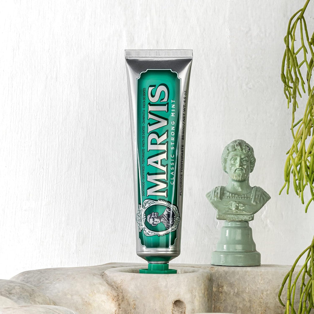 Marvis Classic Strong Mint Toothpaste 85ml - Flavoured Oral Care Fresh Breath Gel - Damaged Box