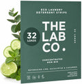 The Lab Co. Laundry Detergent Strips - Eco Ultra-Concentrated Washing Sheets - Non-Bio Sensitive Skin - Lime Eucalyptus Cucumber - 32 Loads - Damaged Box