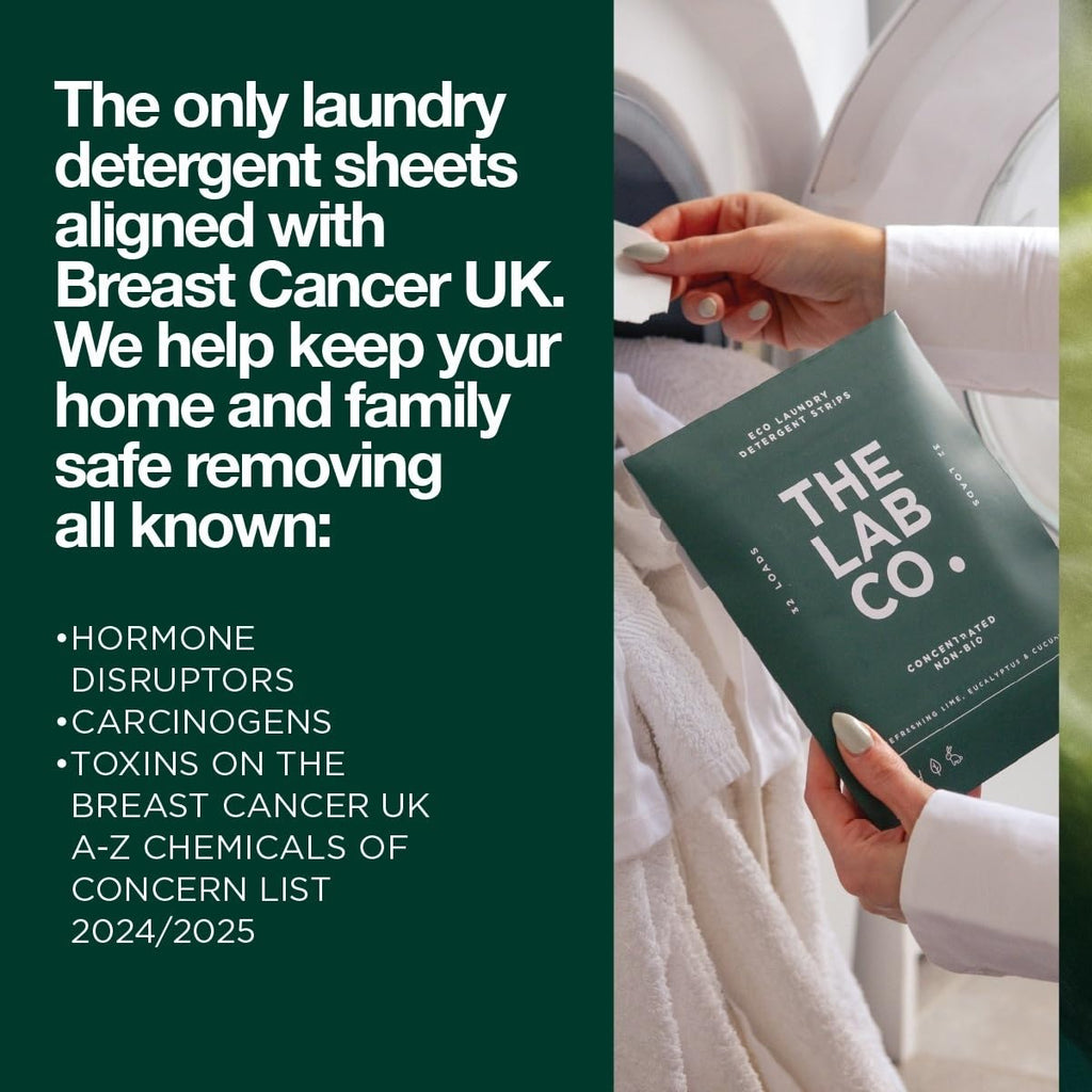 The Lab Co. Laundry Detergent Strips - Eco Ultra-Concentrated Washing Sheets - Non-Bio Sensitive Skin - Lime Eucalyptus Cucumber - 32 Loads - Damaged Box