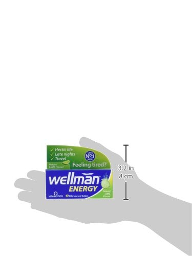 Wellman Energy Lime Effervescent Tablets - 10 Count - Vitamin & Mineral Supplement - New - BBE 06/2027
