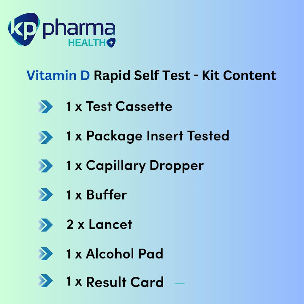 KP Pharma Vitamin D Test Kit - At Home Deficiency & Insufficiency Level Check - Clinically Tested CE Certified - 2 Pack Easy Quick Accurate - New