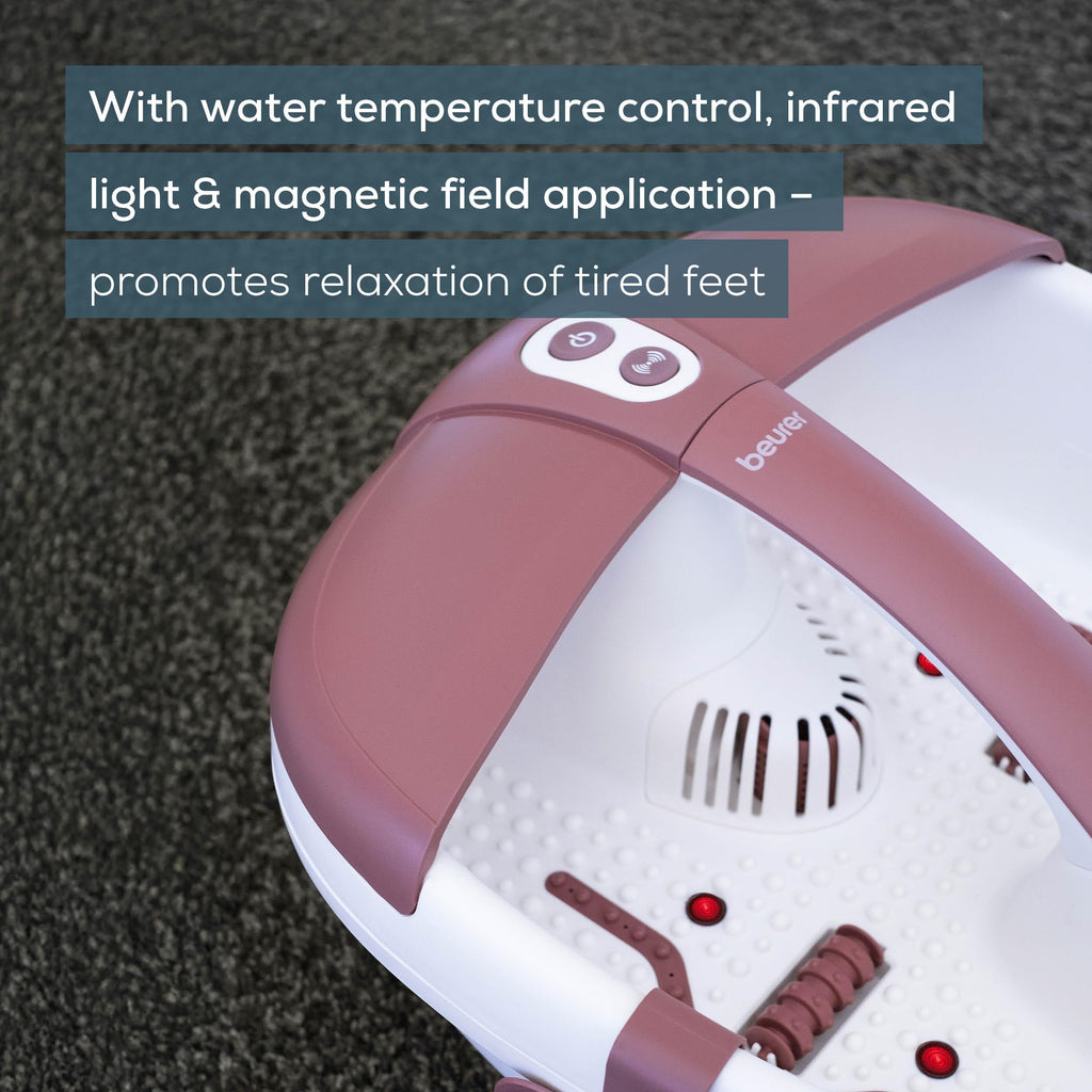 Beurer FB 35 Foot Spa Bath - Vibration Bubble Massage Pedicure Attachments Aromatherapy Infrared Light - Up to UK 10 - Very Good