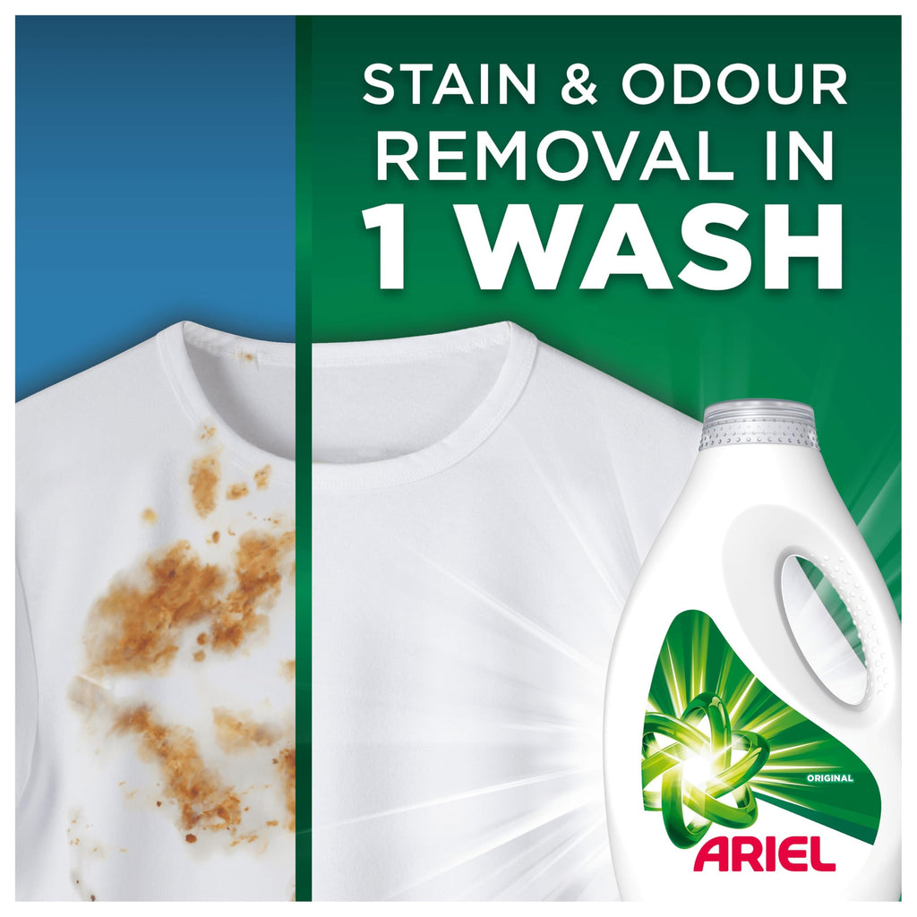 Ariel Washing Liquid Laundry Detergent, Clothes Washing Liquid, 101 Washes, Stain Remover for Clothes & Odour Removal in 1 Use, Brrrilliant Even in Cold & Short - New