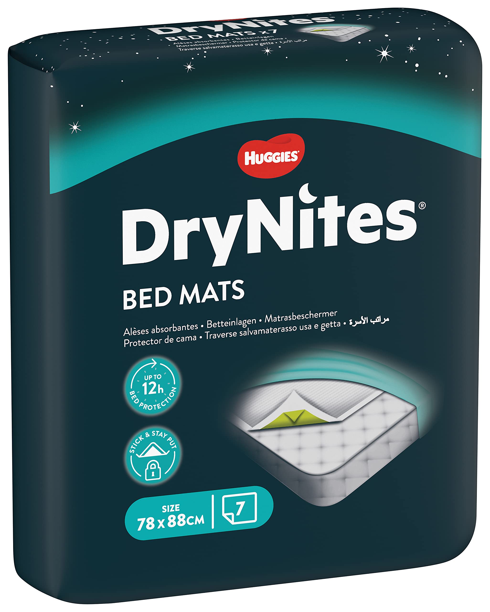HUGGIES DryNites, Bed Mats - 28 x Mats - Disposable Bed Mats for Children and Teens - Damaged Box