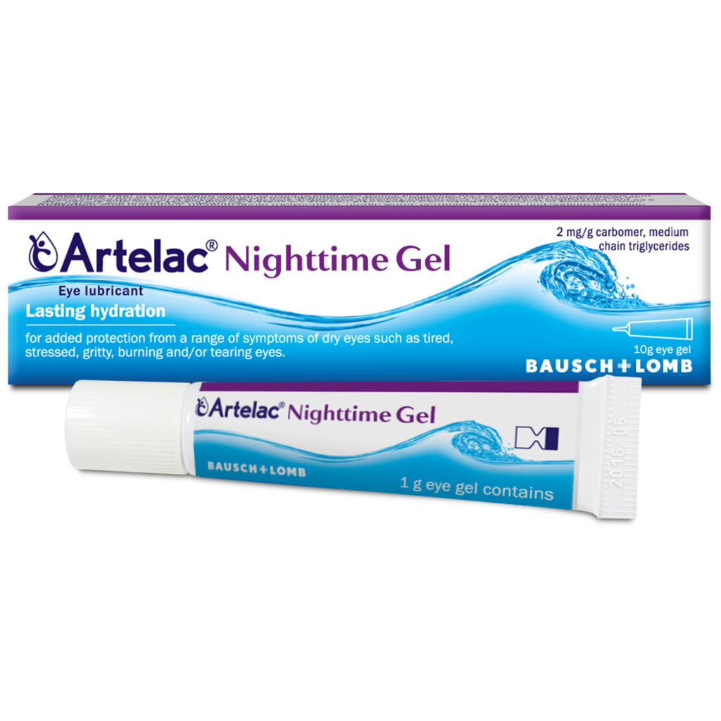 Bausch + Lomb Artelac Nighttime Gel - Dry Eye Relief - Carbomer Eye Gel - 10g Tube - Long-Lasting Comfort - Damaged Box